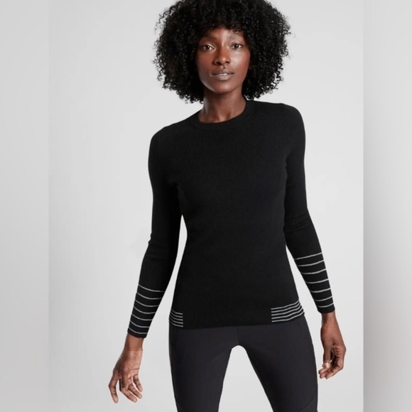 Athleta Sweaters - Athleta Black Ribbed Knit Long Sleeve Sweater